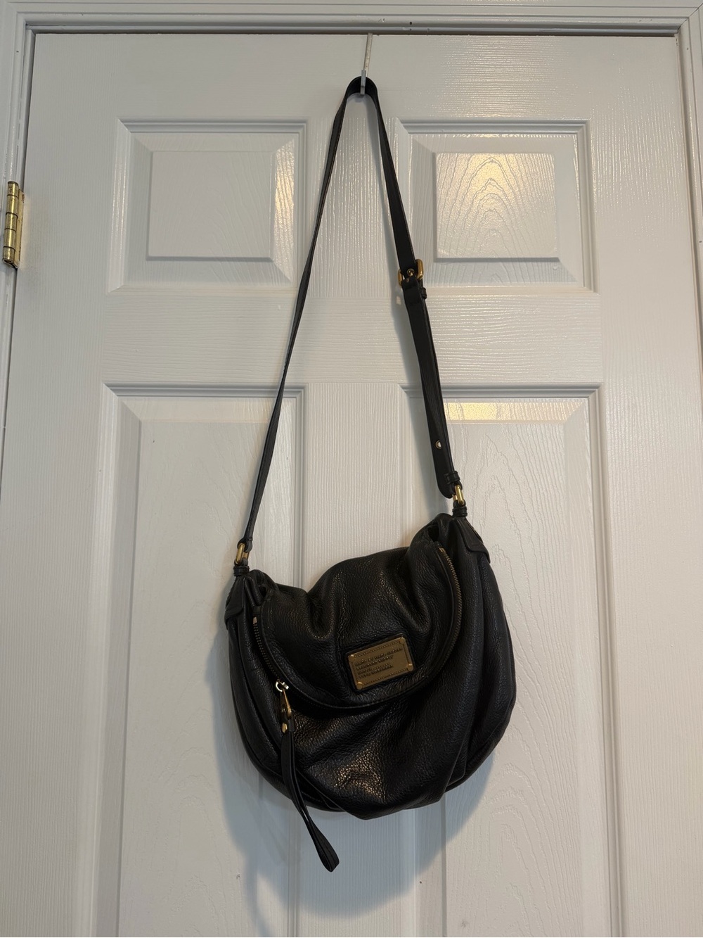 Marc by Marc Jacobs Black Pebbled Leather Hobo Crossbody
